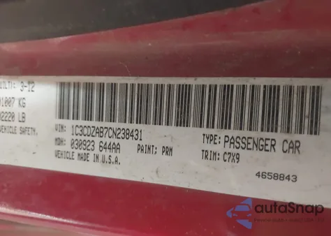 2012 Dodge Avenger Se z USA, uszkodzony, nr VIN 1C3CDZAB7CN238431